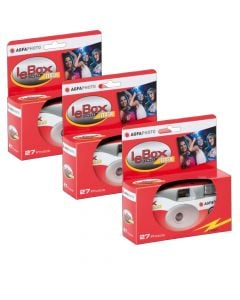 3 x AgfaPhoto LeBox 400 Disposable Camera with Flash (27 Exposures)