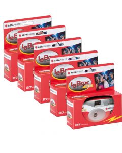 5 x AgfaPhoto LeBox 400 Disposable Camera with Flash (27 Exposures)
